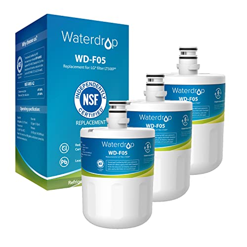 Waterdrop Refrigerator Water Filter for LG LT500P, Kenmore 9890 3 Pack