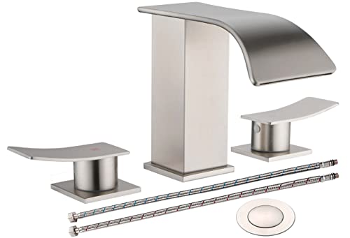 Waterfall Bathroom Faucets with Pop-up Drain Assembly