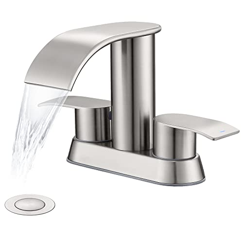 Waterfall Bathroom Sink Faucet Brushed Nickel