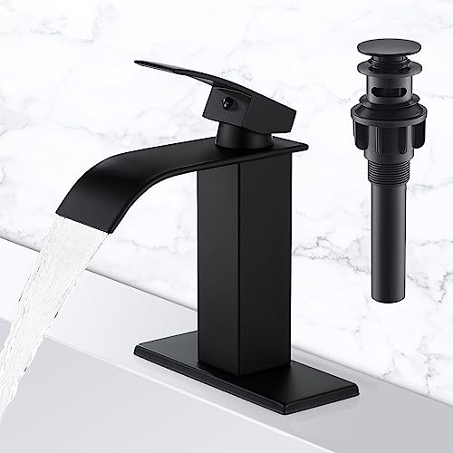 Waterfall Brass Matte Black Faucet