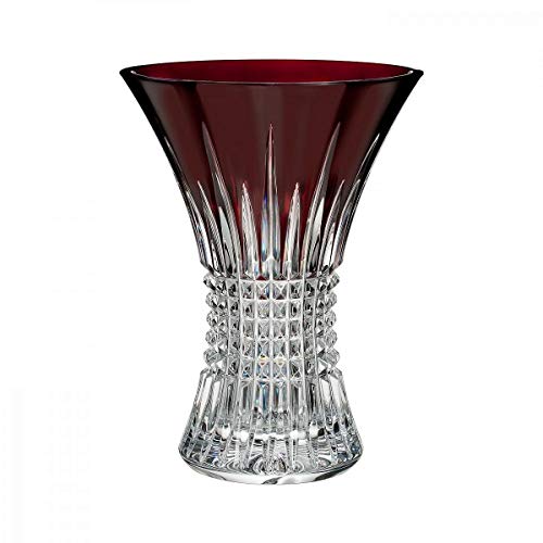 Waterford Red Crystal Diamond Vase