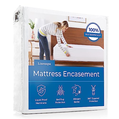 Crib Size SureGuard Mattress Encasement - 100% Waterproof, Bed Bug Proof,  Hypoallergenic - Premium Zippered Six-Sided Cover