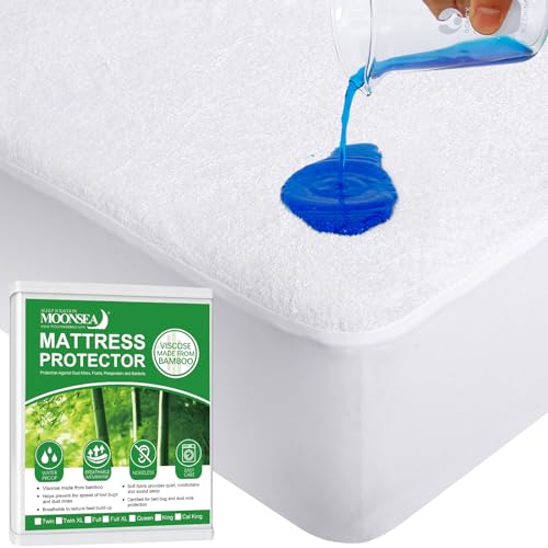 Waterproof Crib Mattress Protector, Viscose Made from Bamboo Terry Ultra Soft and Absorbent Mattress Protector Baby Crib Sheet Waterproof, Toddler Mattress Pad Cover