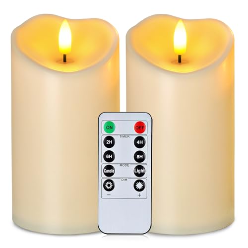 Waterproof LED Flameless Candles with Remote - Set of 2