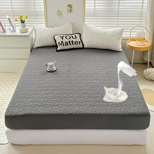 Full Size Waterproof Mattress Protector with Deep Pocket - Gray