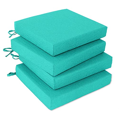 Waterproof Outdoor Chair Cushions for Patio Furniture - 4 Pack, Teal