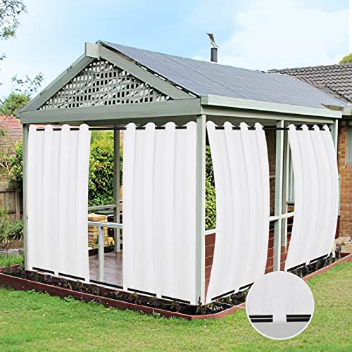 Waterproof Outdoor Curtains - White, 54x84 inch