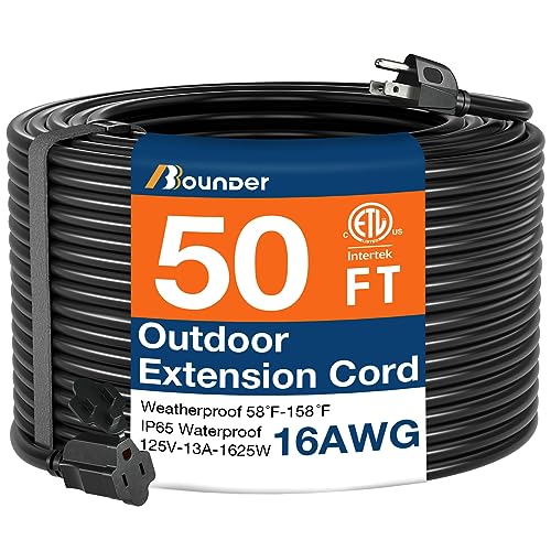 Waterproof Outdoor Extension Cord - BBOUNDER 50 FT