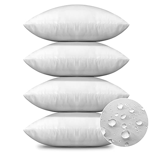 MIULEE 12 x 20 Outdoor Pillow Inserts - Set of 2 Premium Water Resistant  Throw Pillows Shredded Memory Foam Cooling Filler - Lumbar Decorative Couch