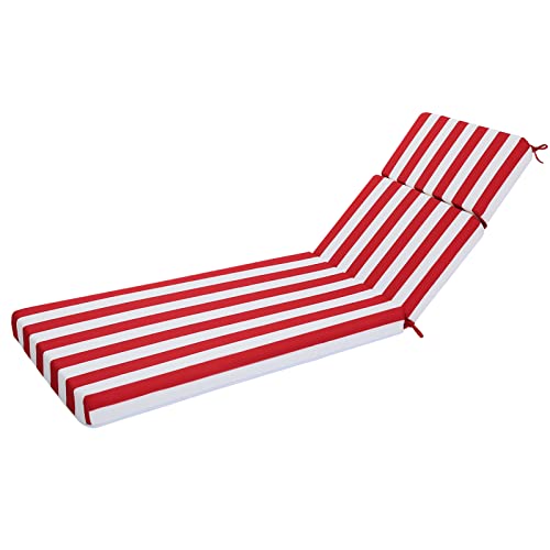 Waterproof Striped Chaise Lounge Cushion - Durable and Comfortable