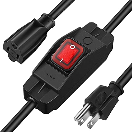 3 Prong Outdoor Extension Cord with Waterproof Switch