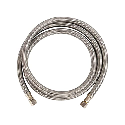 Watflow Ice Maker Hose with 1/4" Comp by 1/4" Comp Connection, 5F Flexible Braided Stainless Steel Hose