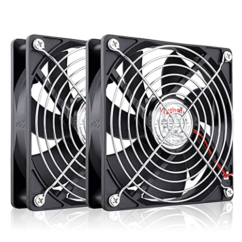 Wathai 120mm x 25mm Brushless DC Cooler Fan 12V 2Pin 2 Pack