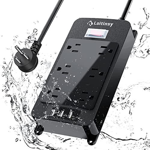 Weatherproof Power Strip with Surge Protection and USB Ports