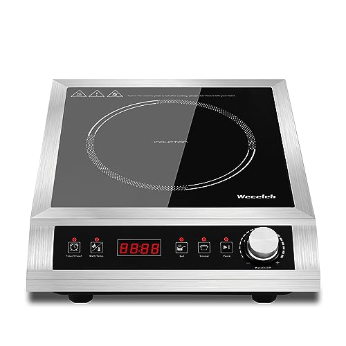 ChangBERT Induction Cooktop 1800W NSF Certified Commercial Grade Durable Countertop Burner Pro Chef Professional 18/10 Stainless