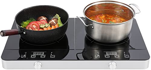 Weceleh Dual Induction Cooktop: 1800W, 9 Power Levels