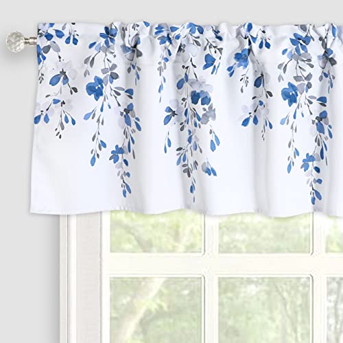 Weeping Flowers Valance Curtain - Blue/Gray - 52x16 Inches