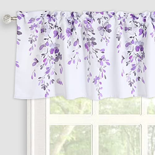Weeping Flowers Valance Curtain - Violet Purple