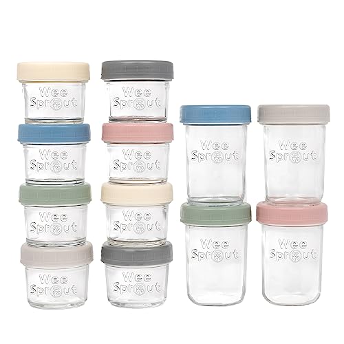 WeeSprout Glass Baby Food Storage Jars - Convenient and Durable