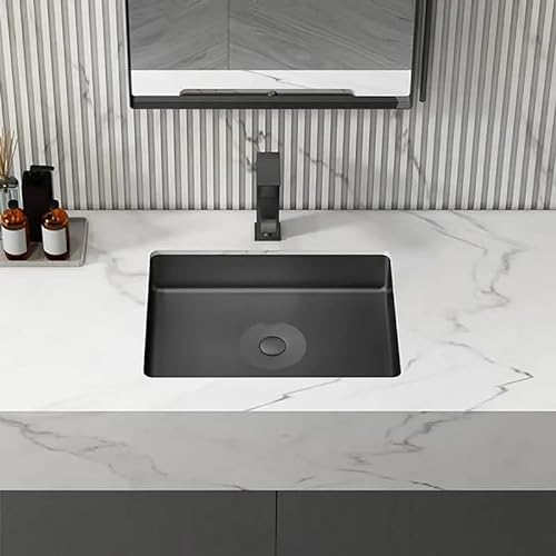 Weibath Stainless Steel Luxury Rectangular Undermount Bathroom Sink (Black)
