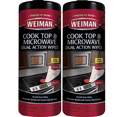 Weiman Glass Cooktop and Microwave Wipes - 2 Pack - Cleaner