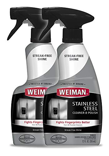 Weiman Stainless Steel Cleaner & Polish - 12oz (2 Pack) - Removes Fingerprints, Grease - For Appliances - 24oz Total
