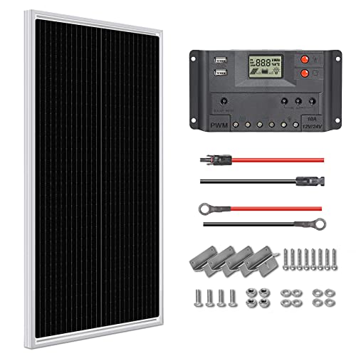 WEIZE 100W 12V Solar Panel with Charge Controller