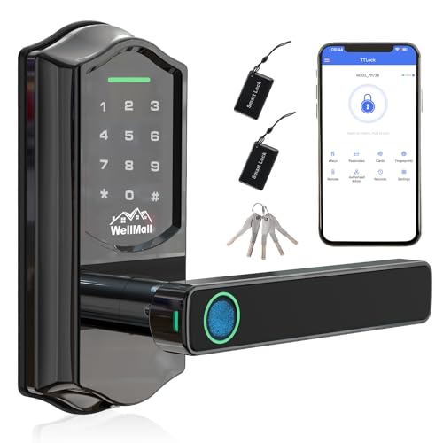 Smart Front Door Lock with Fingerprint Keypad, Passcodes, and APP Control