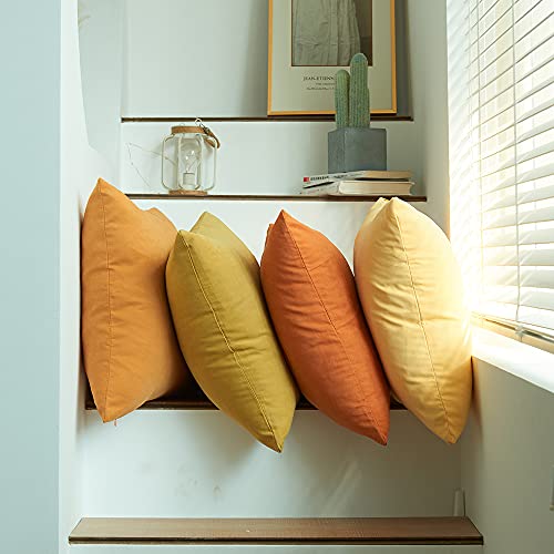 WEMEON Yellow Decorative Pillow Covers Set of 4