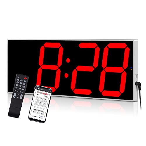 West Ocean 6" LED Wall Clock with Countdown, Countup, DST, WiFi (Red)