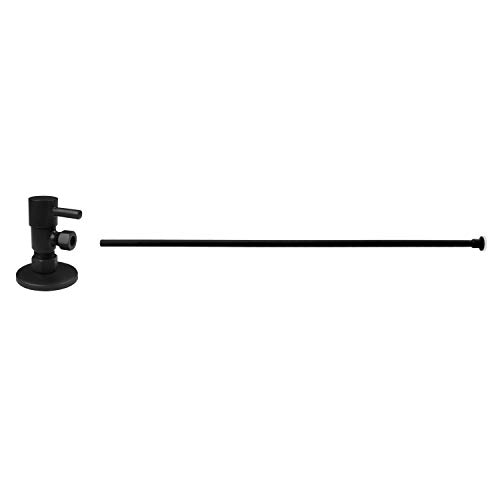 Matte Black Toilet Supply Line Riser Kit with 1/4-Turn Angle Stop