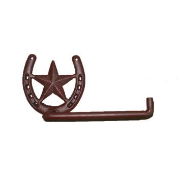 Western Metal Star with Horseshoe Toilet Paper Holder