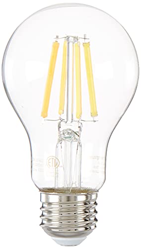 Westinghouse 6.5W A19 Dimmable Clear Filament LED Light Bulb, 2 Pack