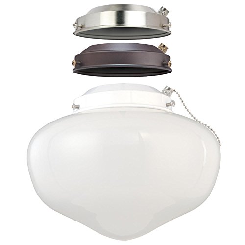 Westinghouse Schoolhouse LED Ceiling Fan Light Kit, 3 Fitters, White Opal Glass