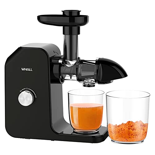 WHALL Masticating Juicer with Quiet Motor & Reverse Function