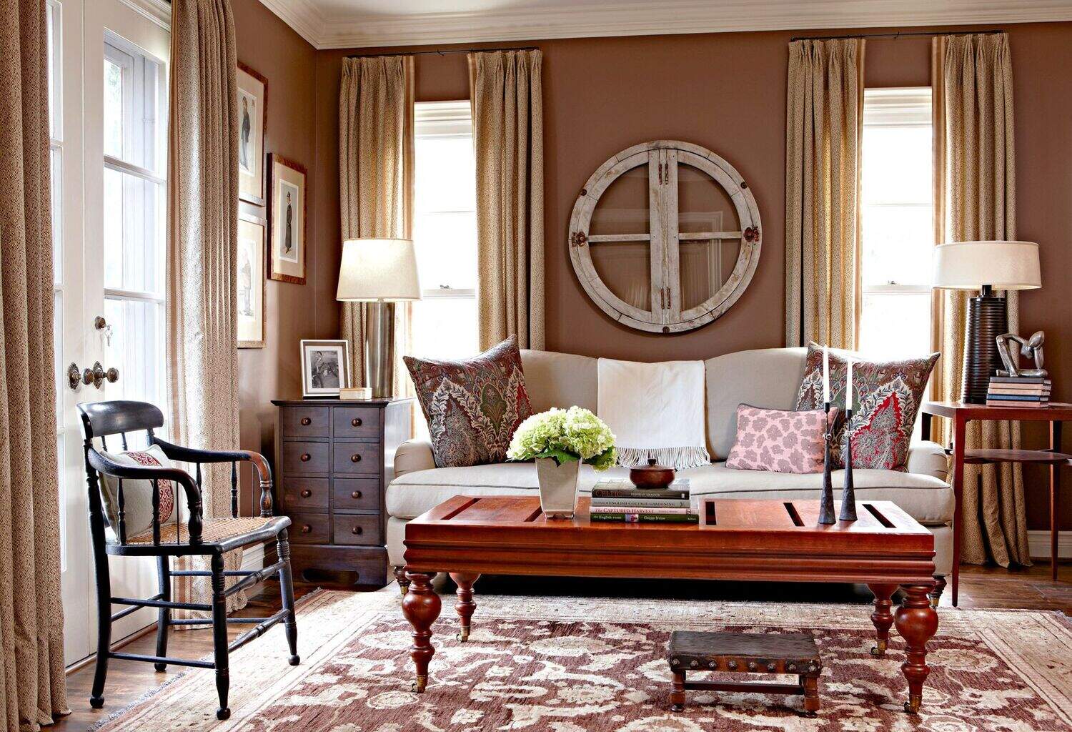 What Color Drapes Go With Brown Walls