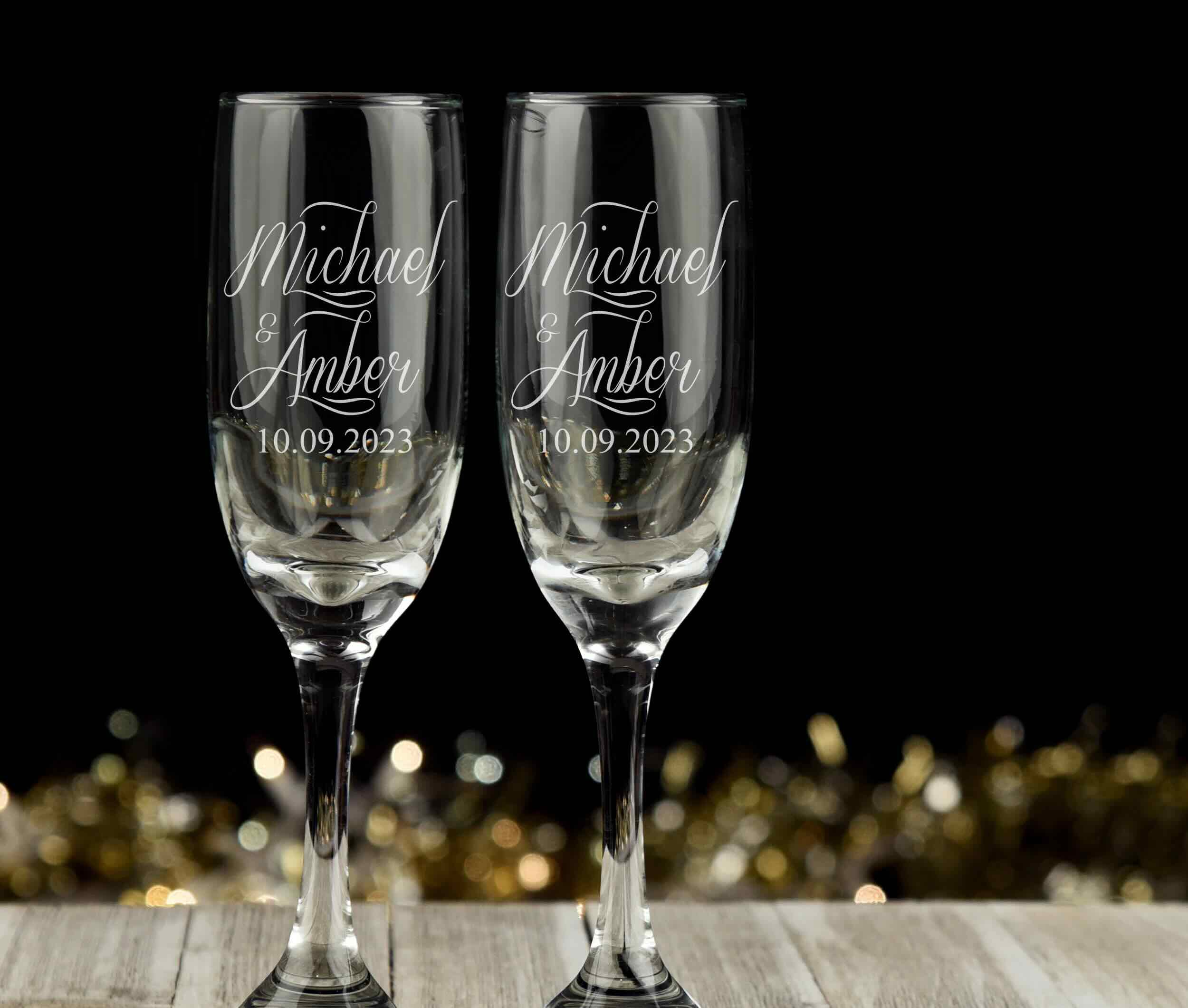 What To Engrave On Wedding Champagne Flutes