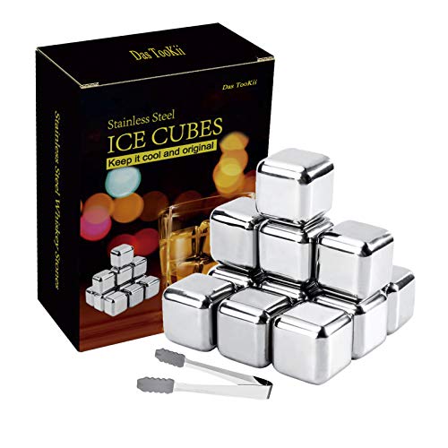 Whiskey Stones Gift Set, 12PCS Stainless Steel Ice Cubes