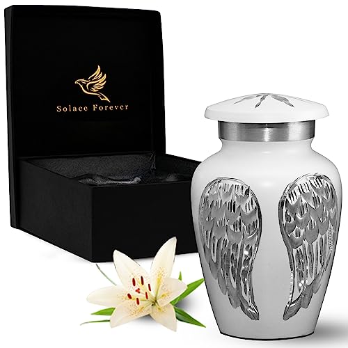 White Angel Urn - Small Keepsake Urn for Human Ashes