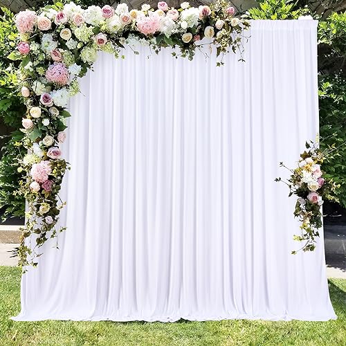 White Backdrop Curtains for Weddings and Parties