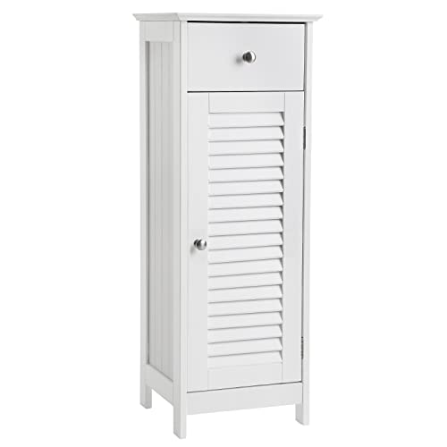 White Bathroom Floor Cabinet Storage Organizer Set