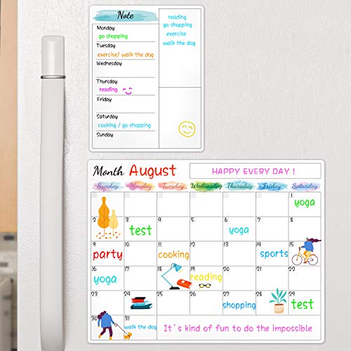 White Board Magnetic Calendar for Fridge