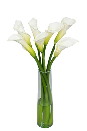 White Calla Lilies Fresh Flower Bouquet with Vase by Arabella Bouquets