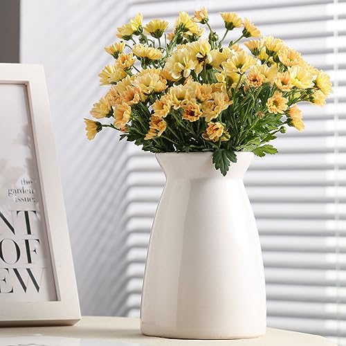 White Ceramic Vase-Flower Vase for Centerpirces, Modern Decor Vase