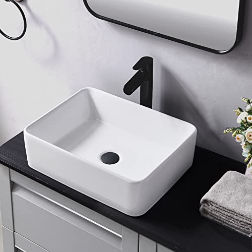 White Ceramic Vessel Sink for Small Bathrooms