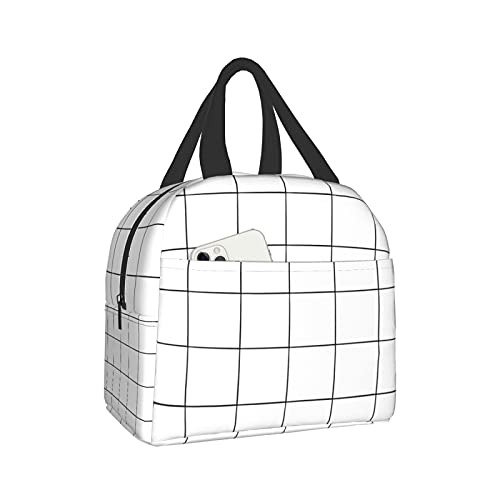 White Checkered Reusable Snack Bag