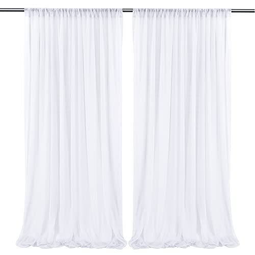 White Chiffon Backdrop Curtains