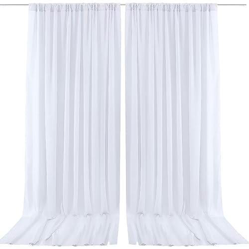 White Chiffon Sheer Backdrop Curtain