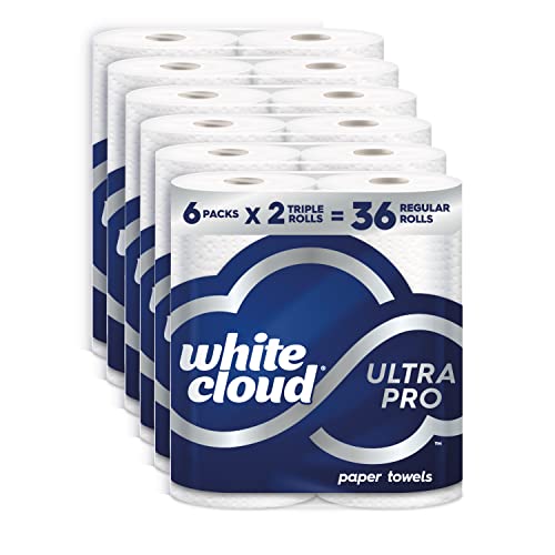 White Cloud Ultra PRO Paper Towel - 6 Packs of 2 Triple Rolls
