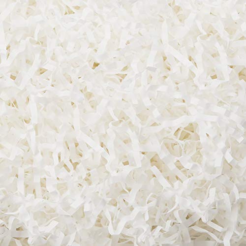 White Crinkle Cut Paper Shred Filler for Gift Wrapping